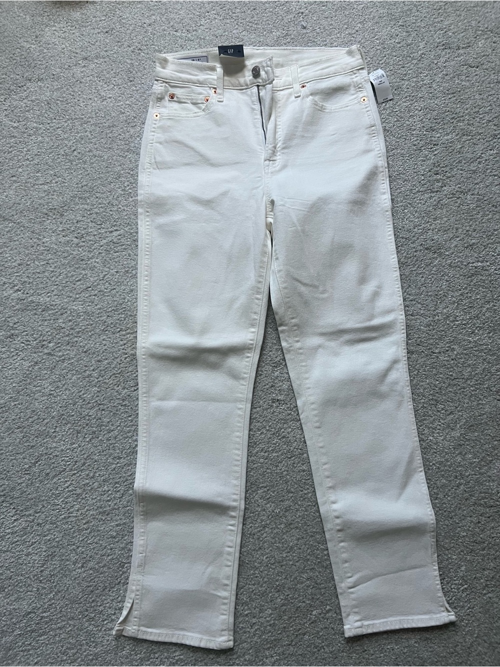 GAP vintage slits slim high rise white Women's Jeans